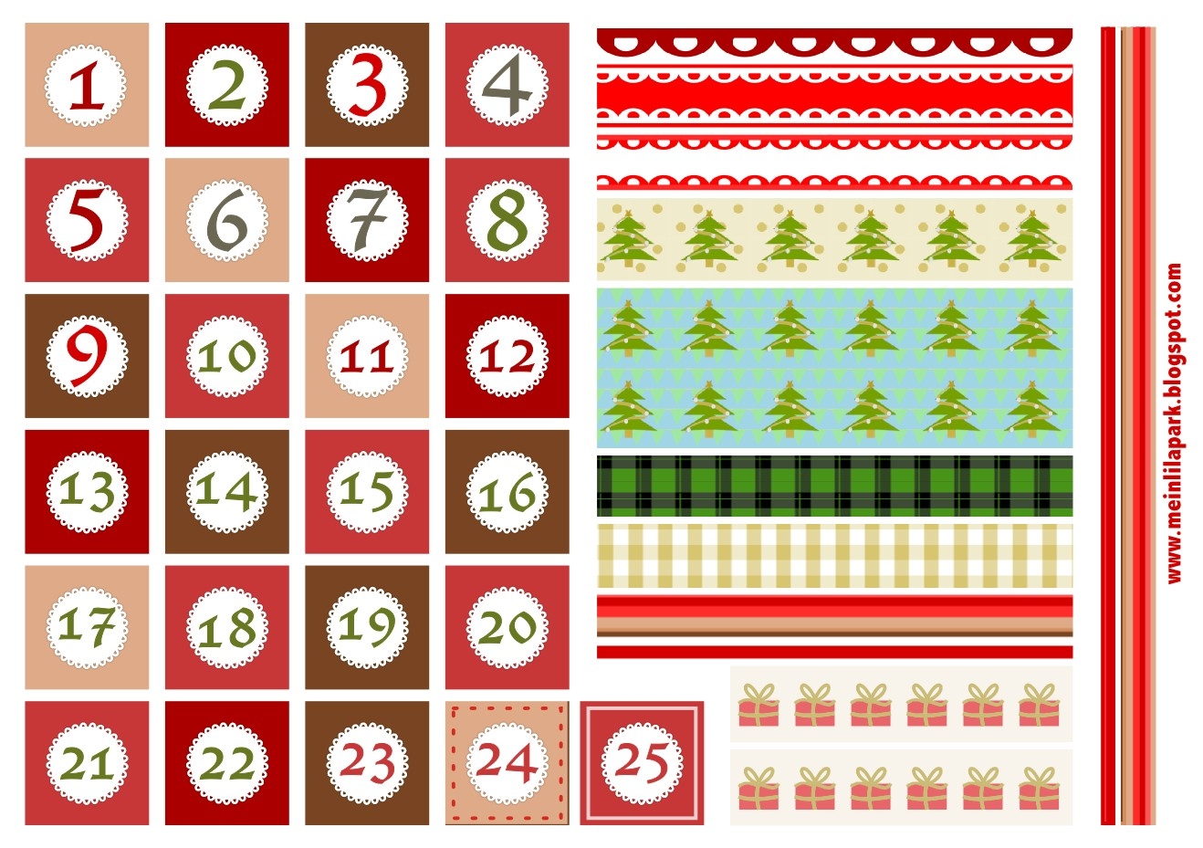 Collect Calendar Numbers 1-31