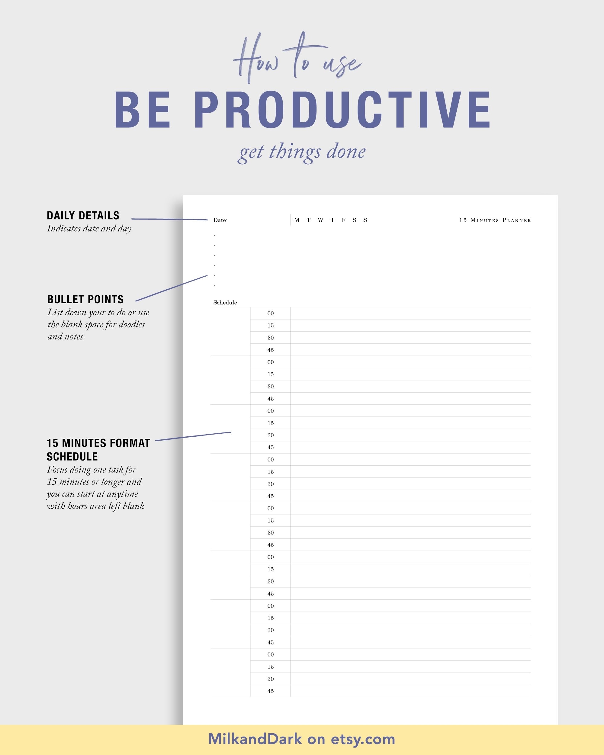 Collect Daily Schedule Printable 15 Minutes