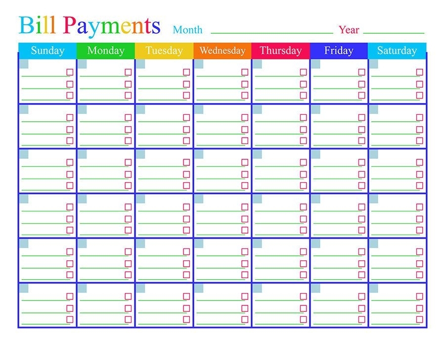 Collect Different Bills That Are Due Each Month