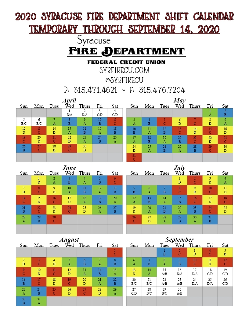 Collect Firefighter 24 48 Shift Calendar