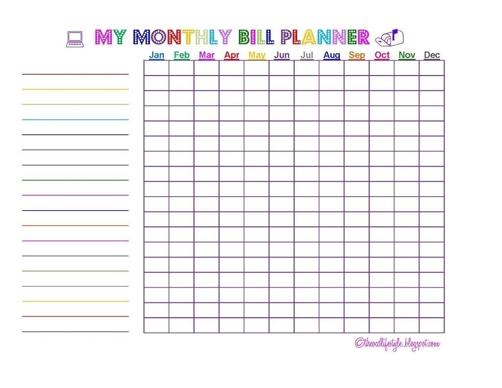 Collect Monthly Bill Calendar
