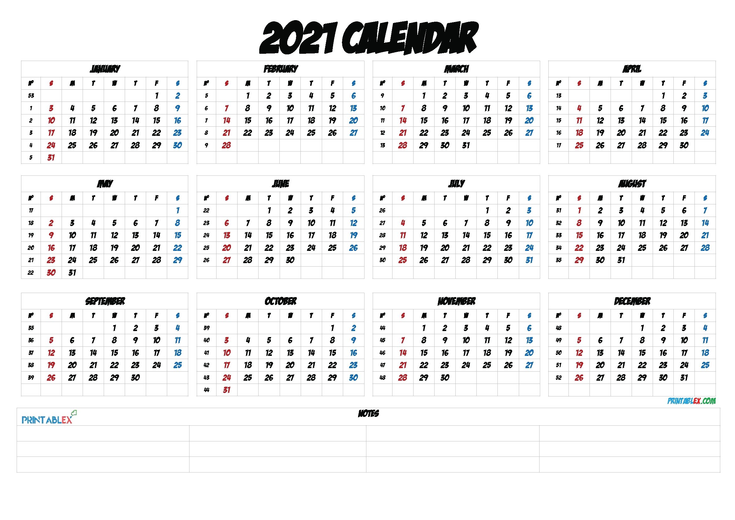 Get Calendar Week Wise Of 2021