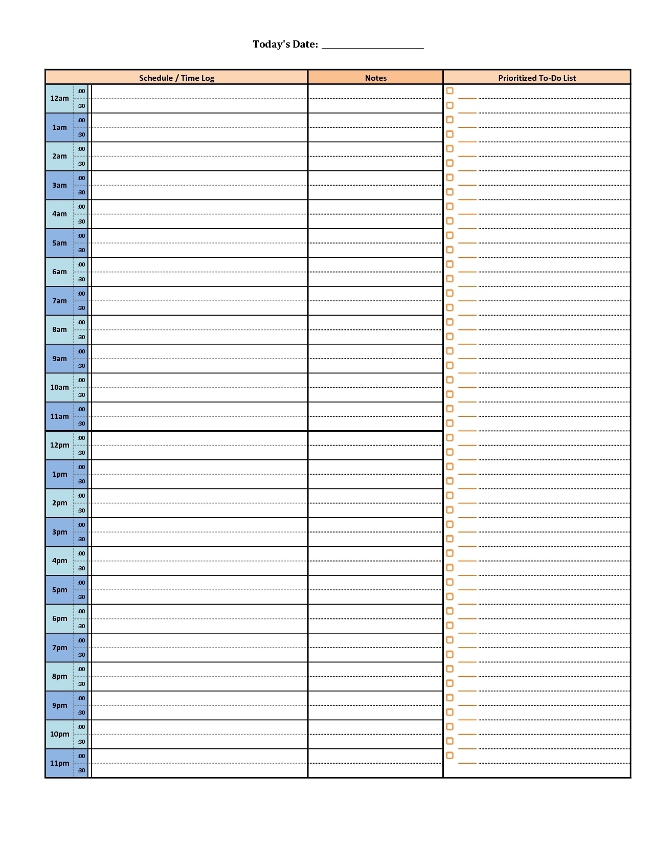 Get Daily Schedule Printable 15 Minutes