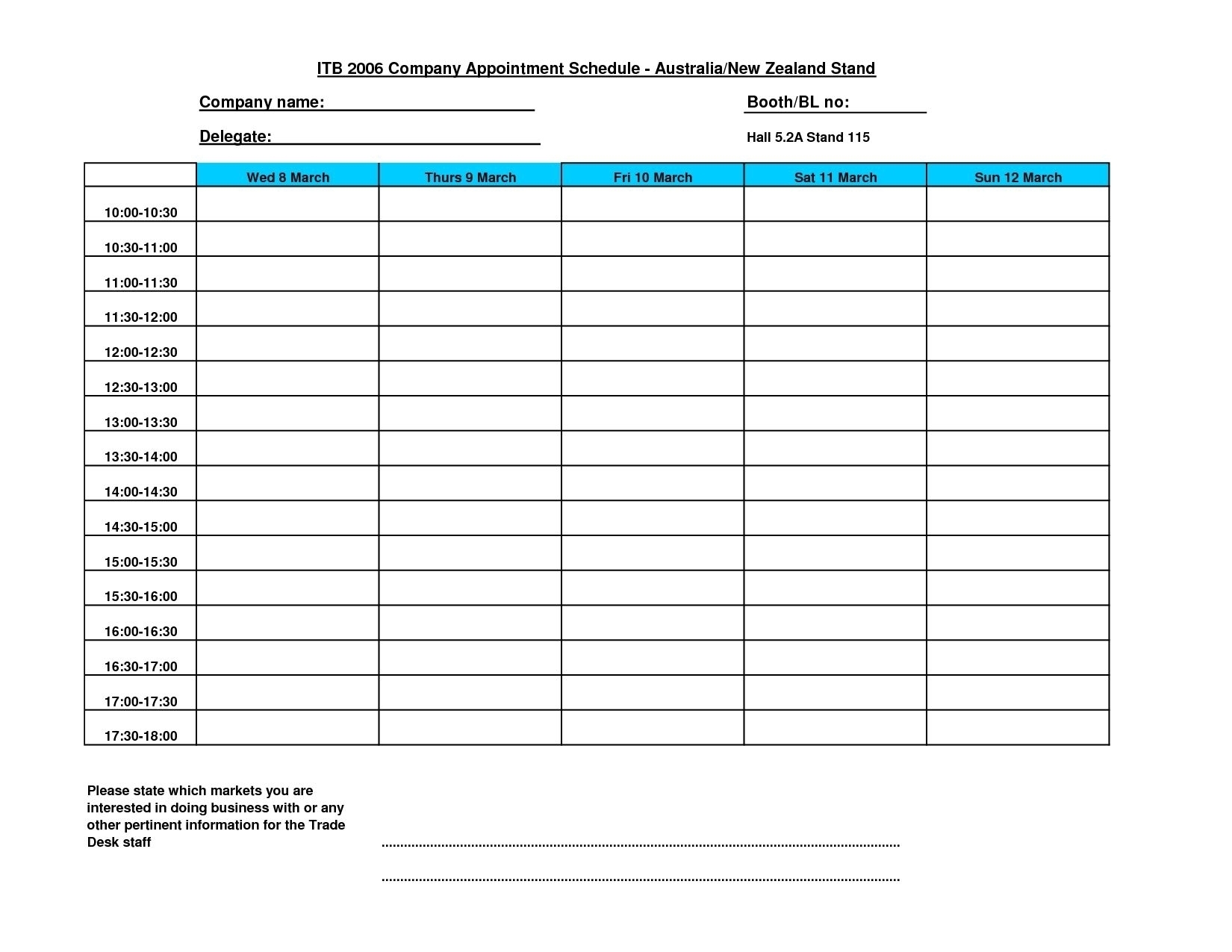 Get Daily Schedule Printable 15 Minutes