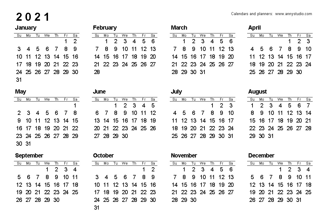 Financial Week Calendar 2021 