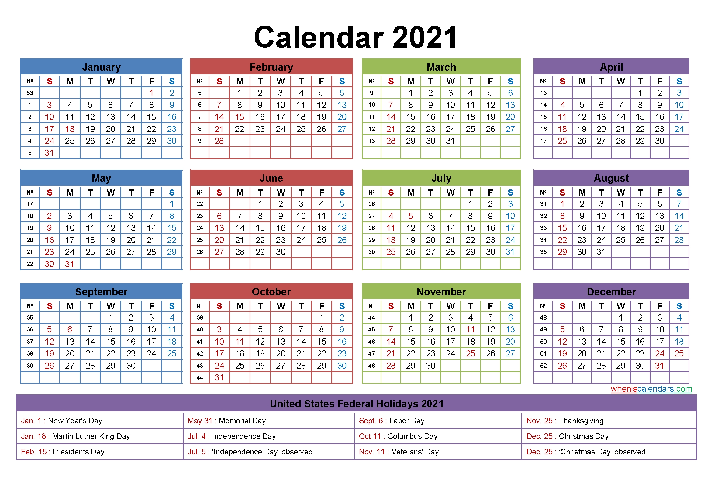 Get Financial Week Calendar 2021