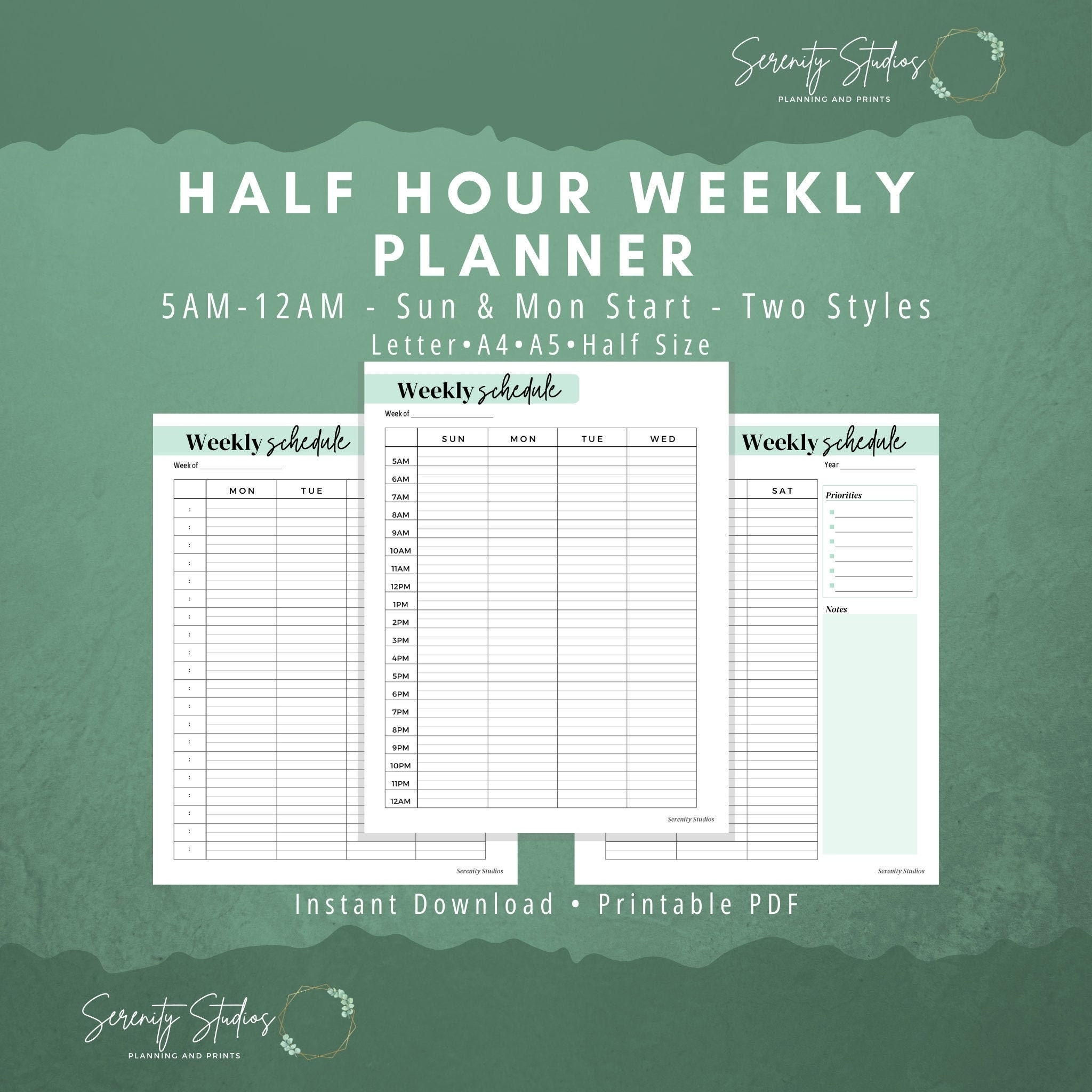 Get Half Hour Schedule Weekly