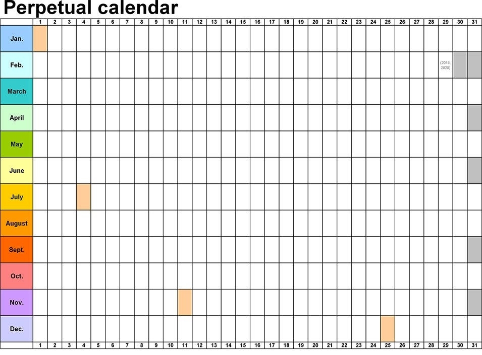 Get Printable Perpetual Calendar