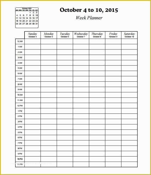 Pick 12 Hour Schedule Templates