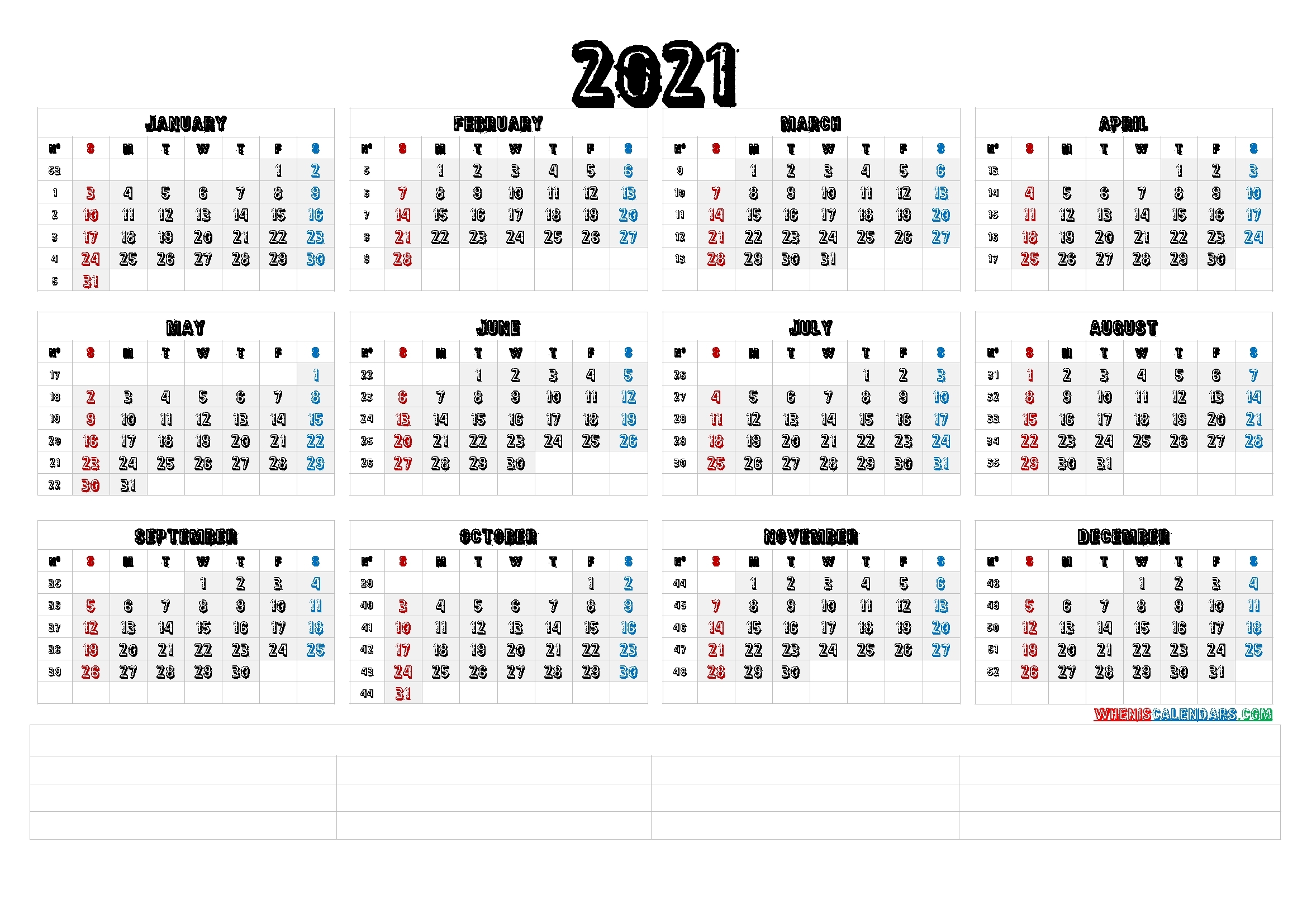 Pick 2021 Monthly Calendar Printable Free