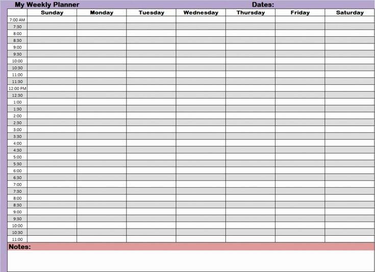 Pick Daily Time Slot Template Week