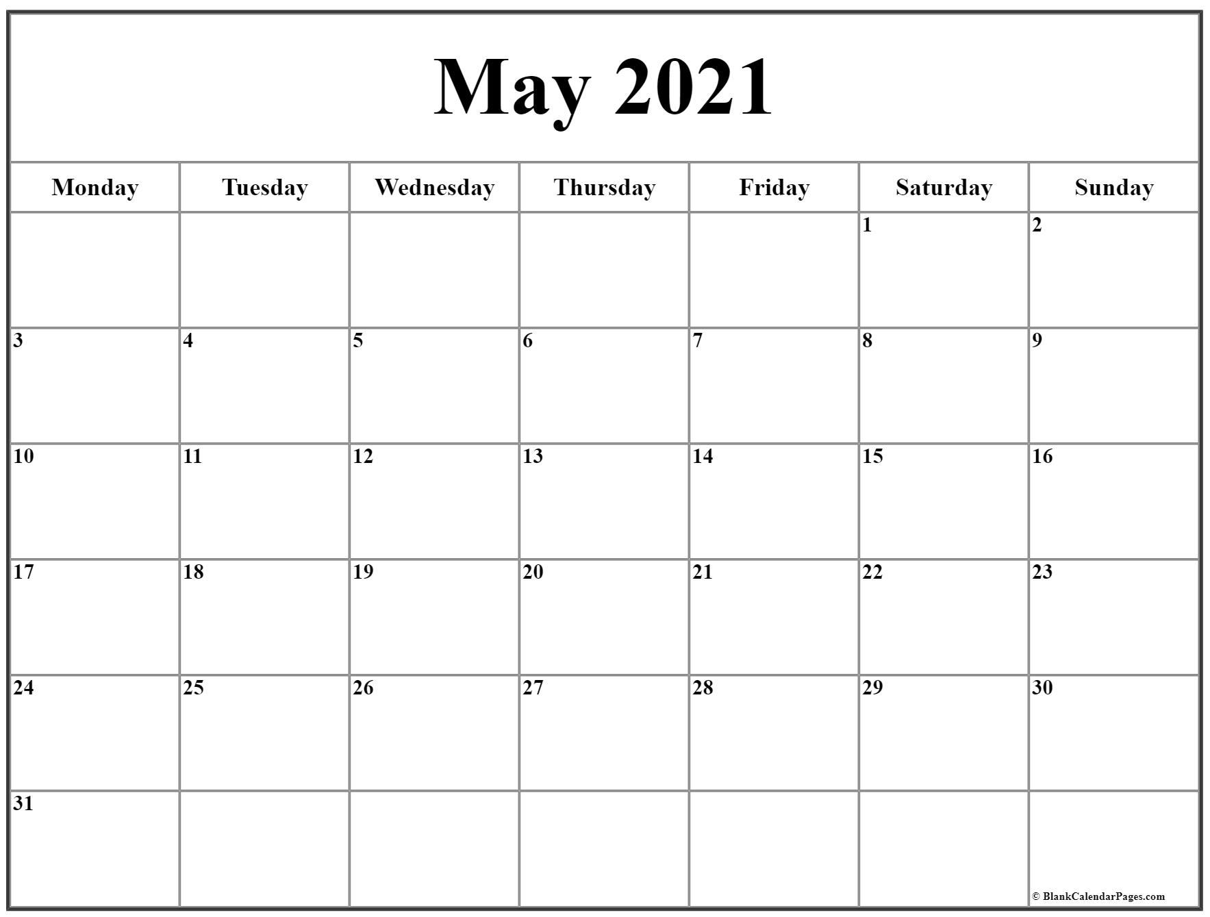 Pick Printable Calendar 2021 Monday To Sunday