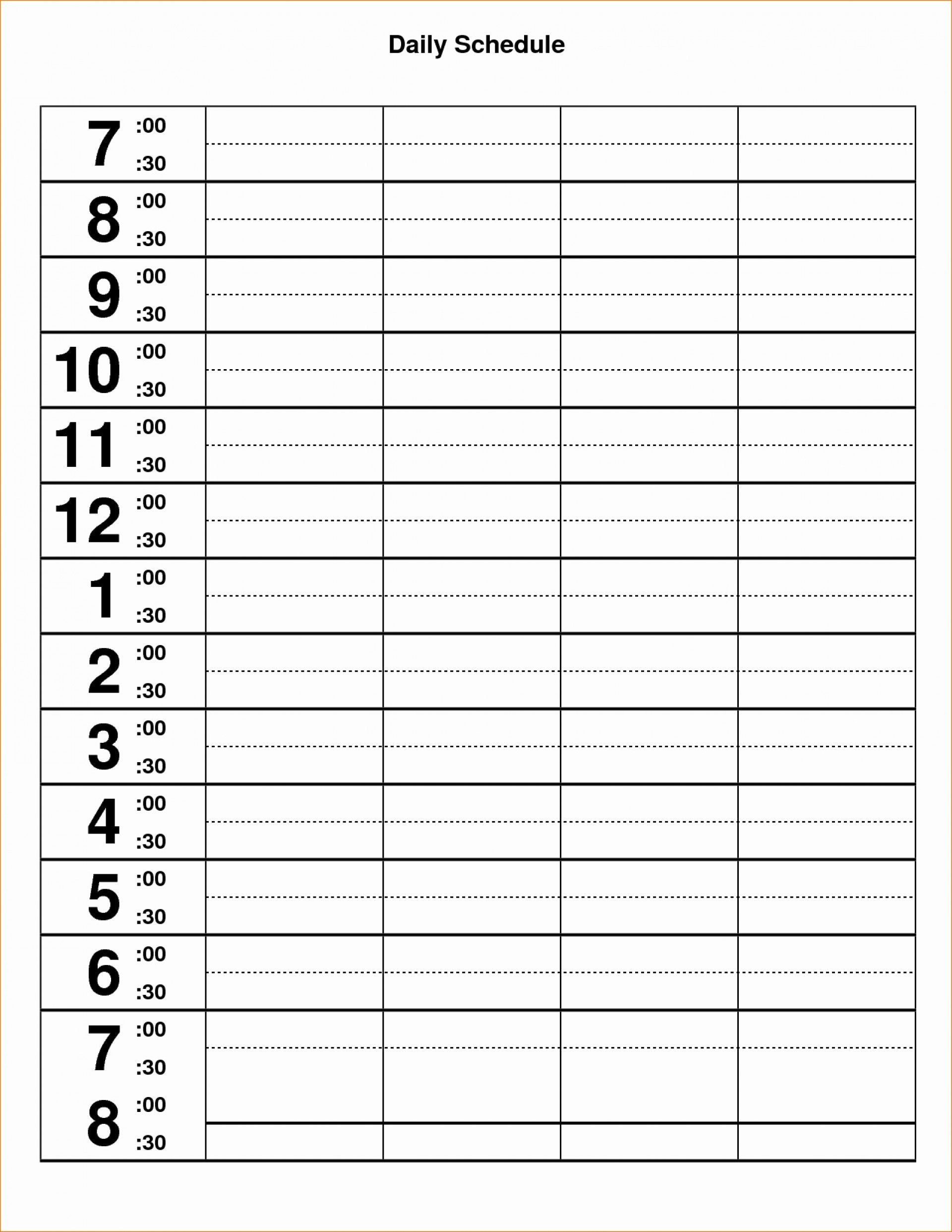 Pick Printable Daily Schedule In 15 Minute Blocks