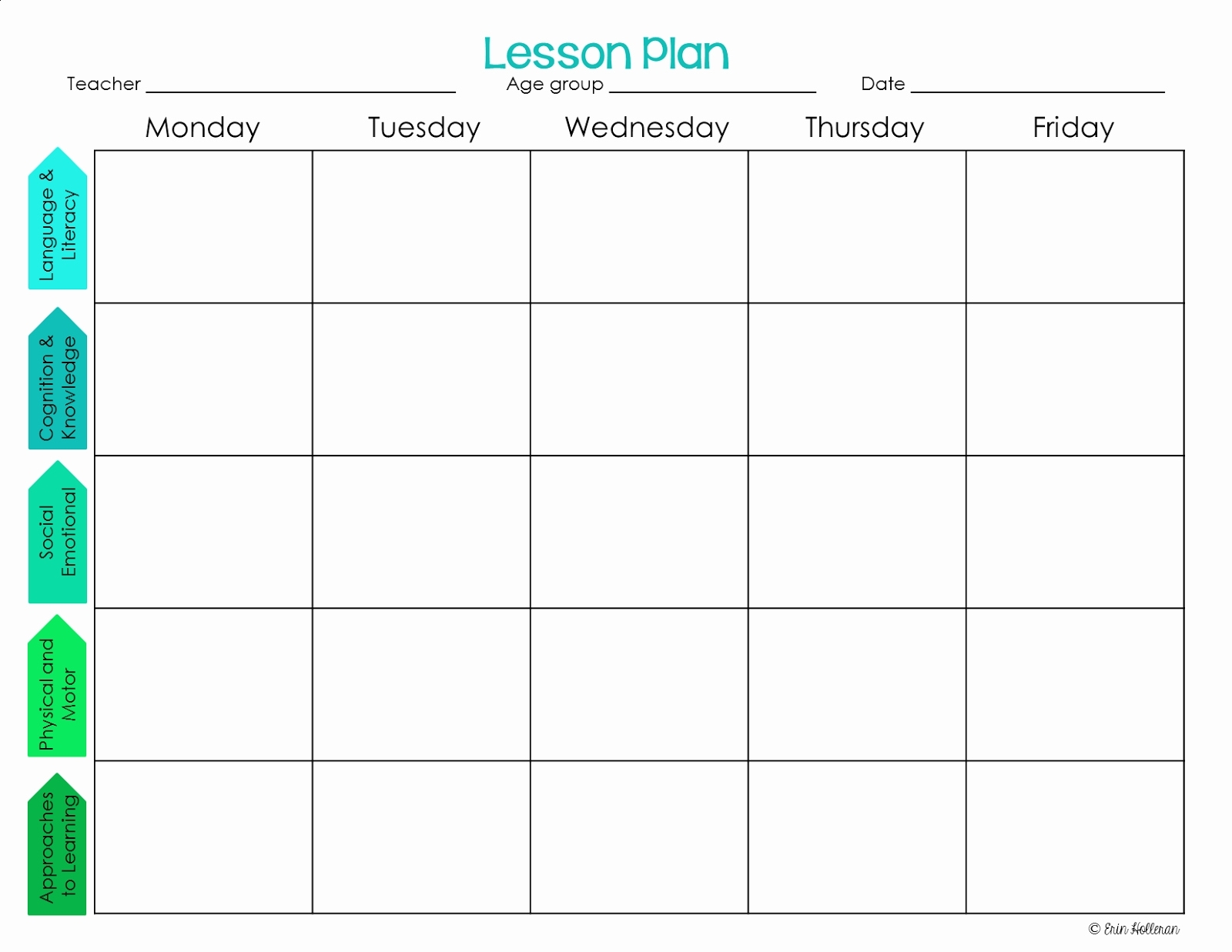 Take Printable Monthly Lesson Plan Calendar