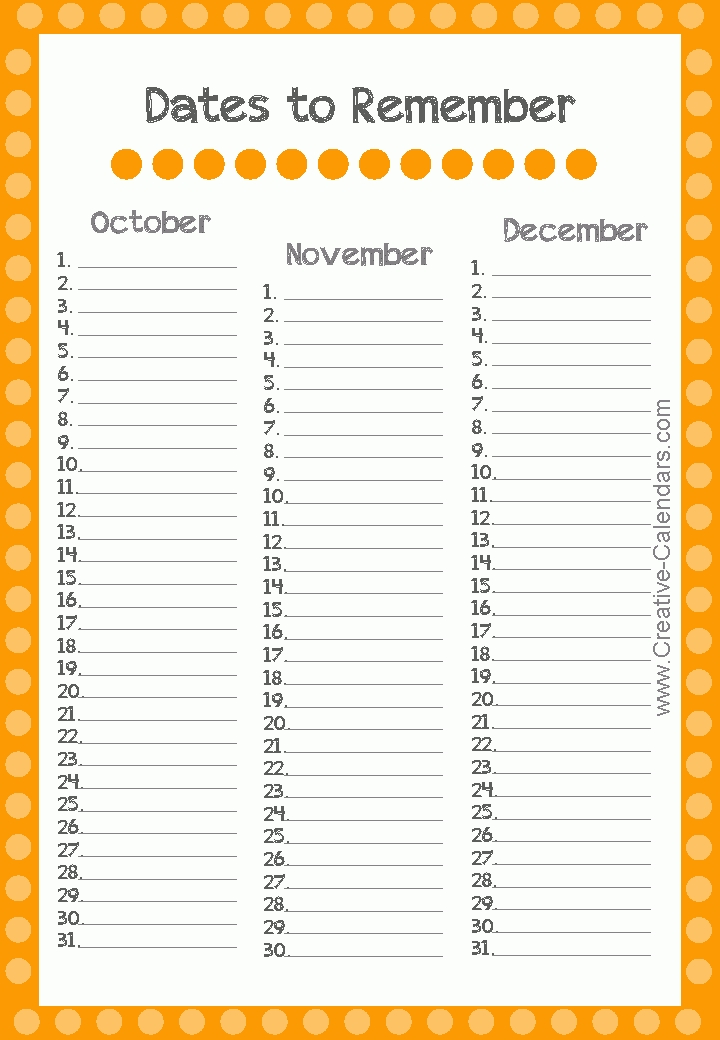 Take Printable Perpetual Calendar