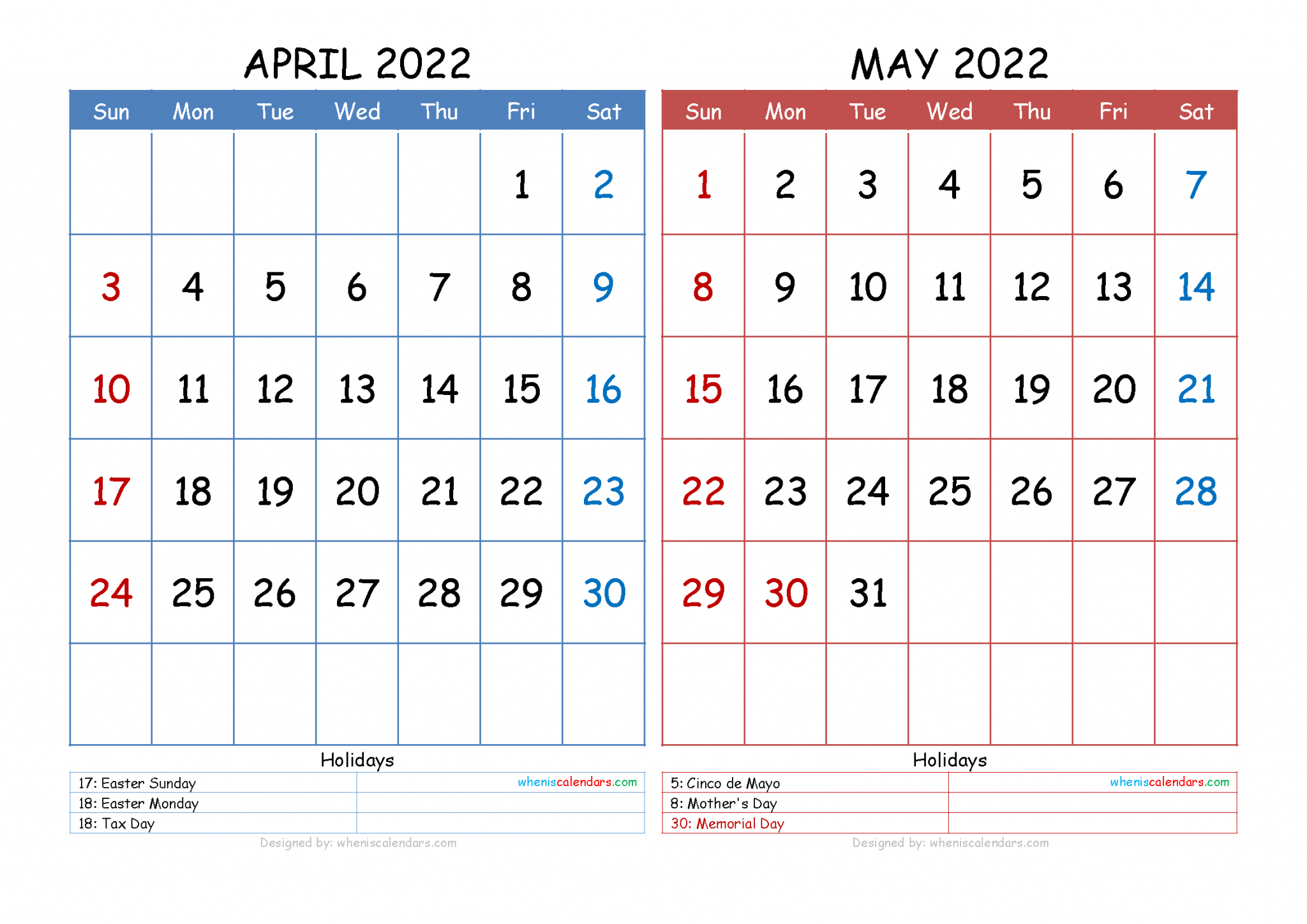 Catch 2022 Calendar For April And May