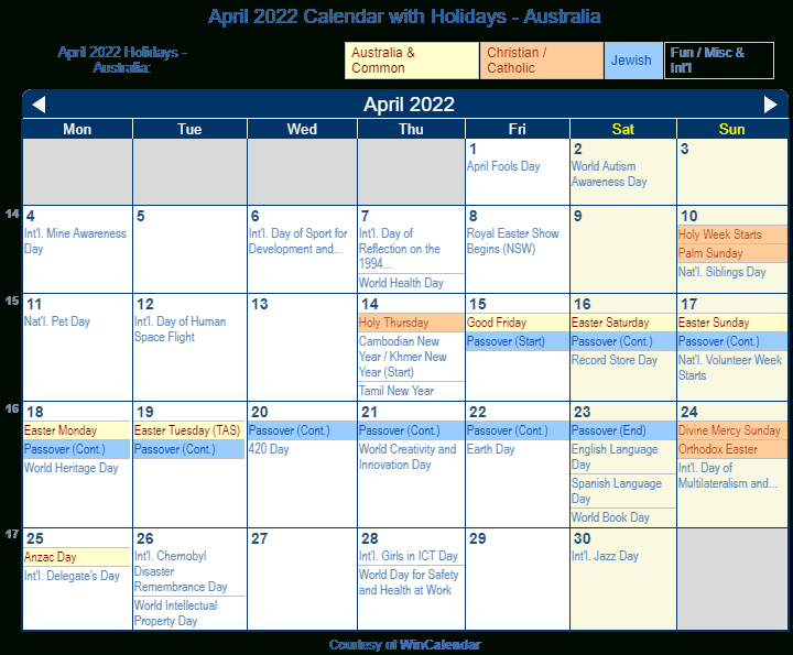 Catch April 17 2022 Calendar