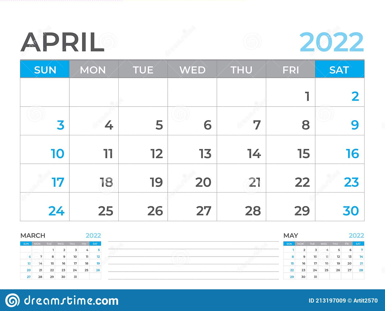 Catch April 2022 Calendar Page