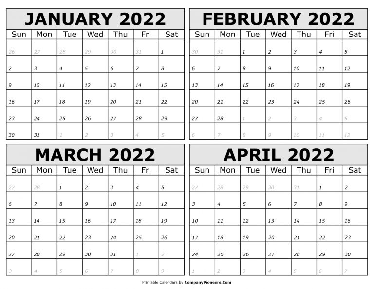 Catch April 2022 Calendar Panchang