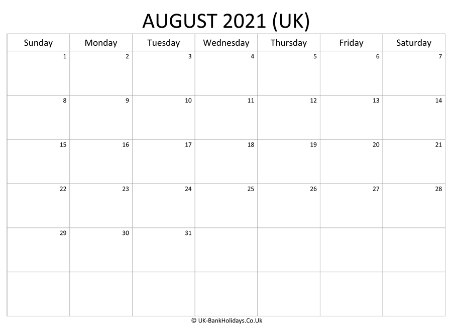 Catch August 2022 Calendar Uk