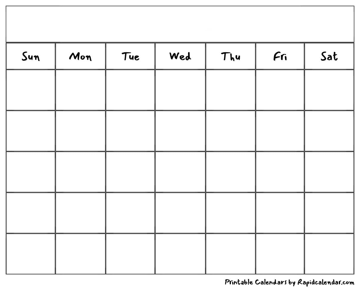 Catch Blank Month Calendar Printable