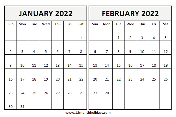 Catch Calendar 2022 January February