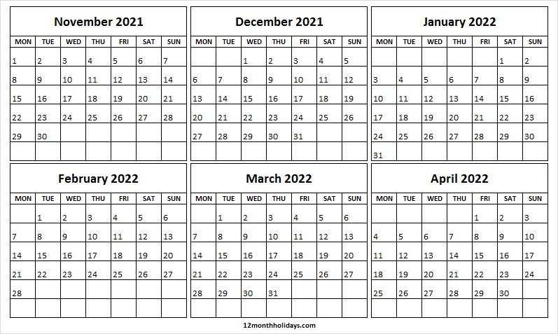 Catch Calendar December 2021 To March 2022