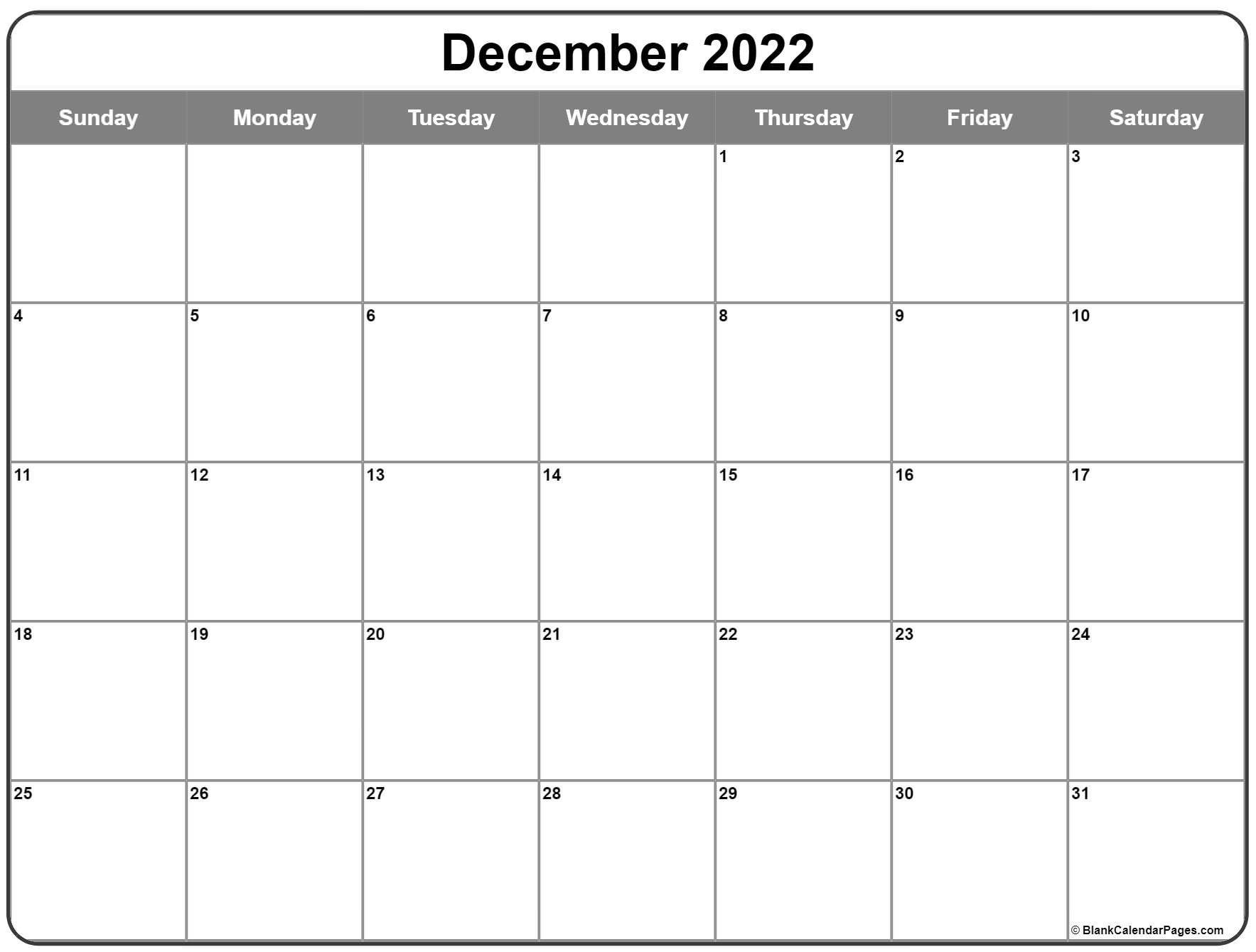 Catch Calendar For The Month Of December 2022