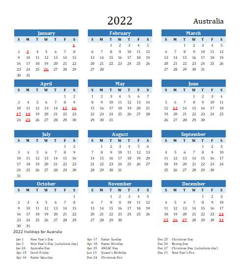 Catch Calendar January 2022 Australia