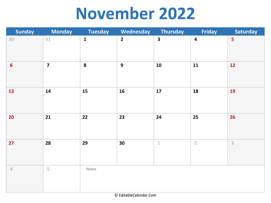 Catch Calendar November 2022 Printable