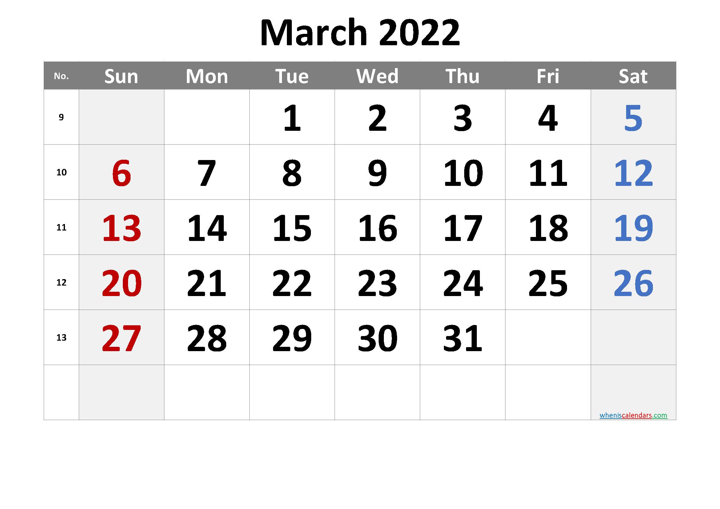 Catch Calendar Of 2022 March