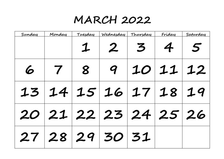 Catch Daily Calendar 2022 March