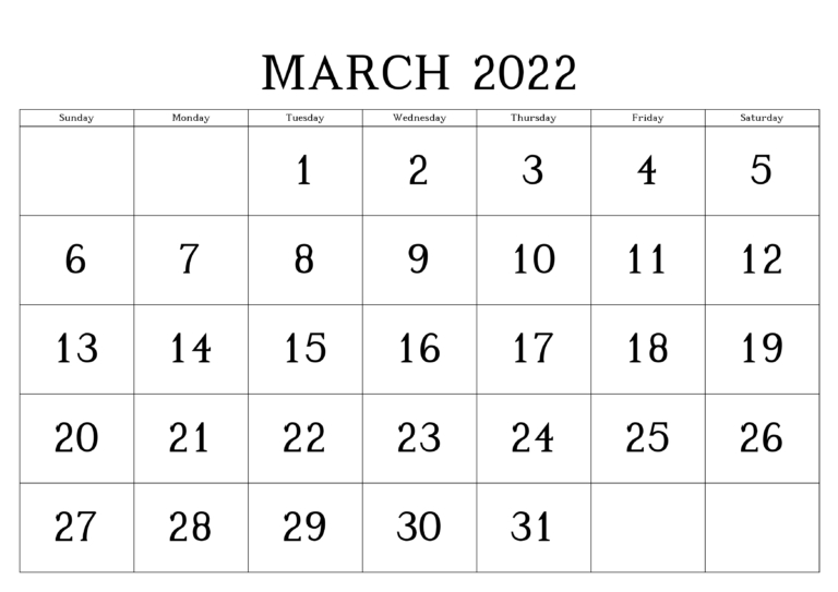 Catch Daily Calendar 2022 March