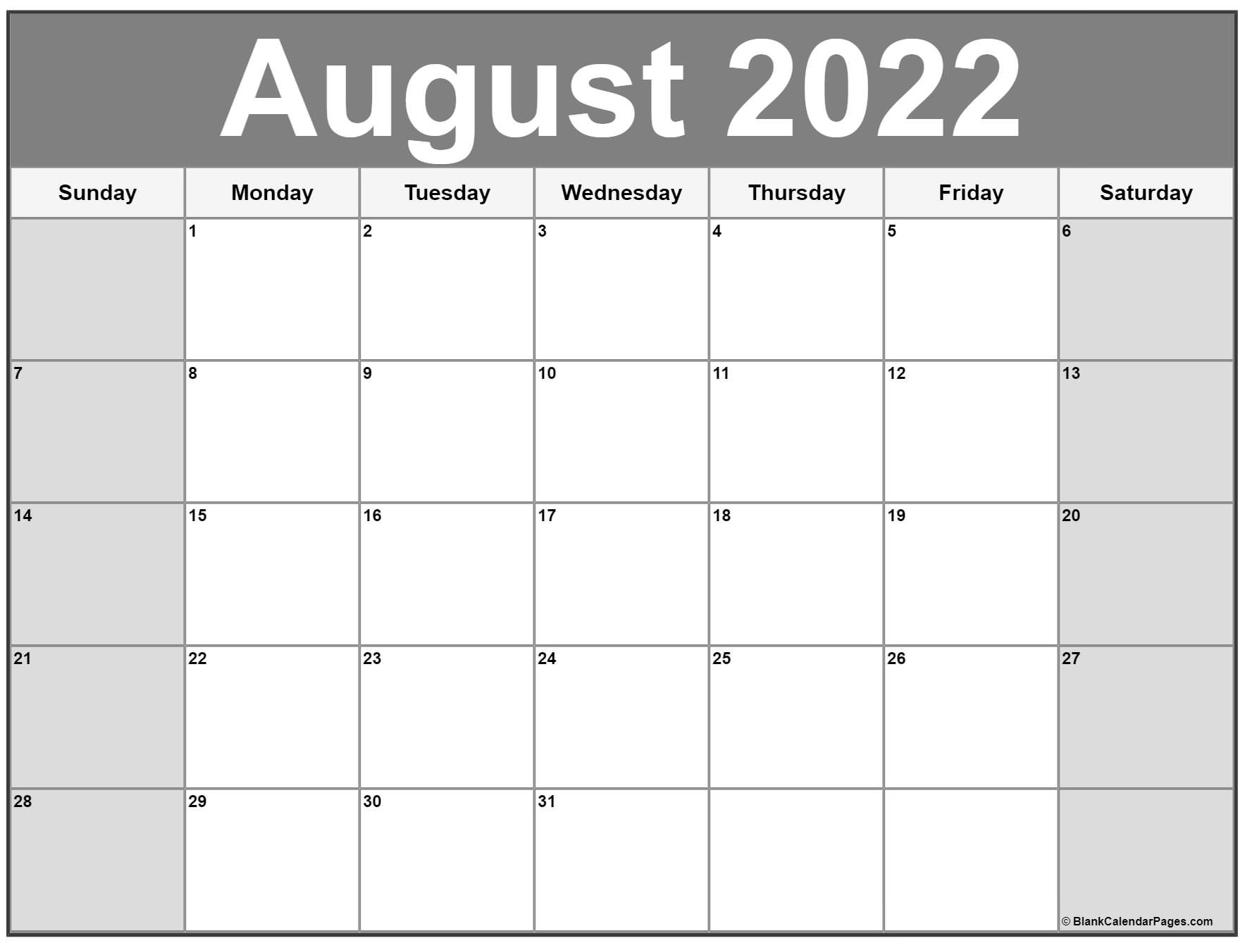 Catch Free Calendar August 2022