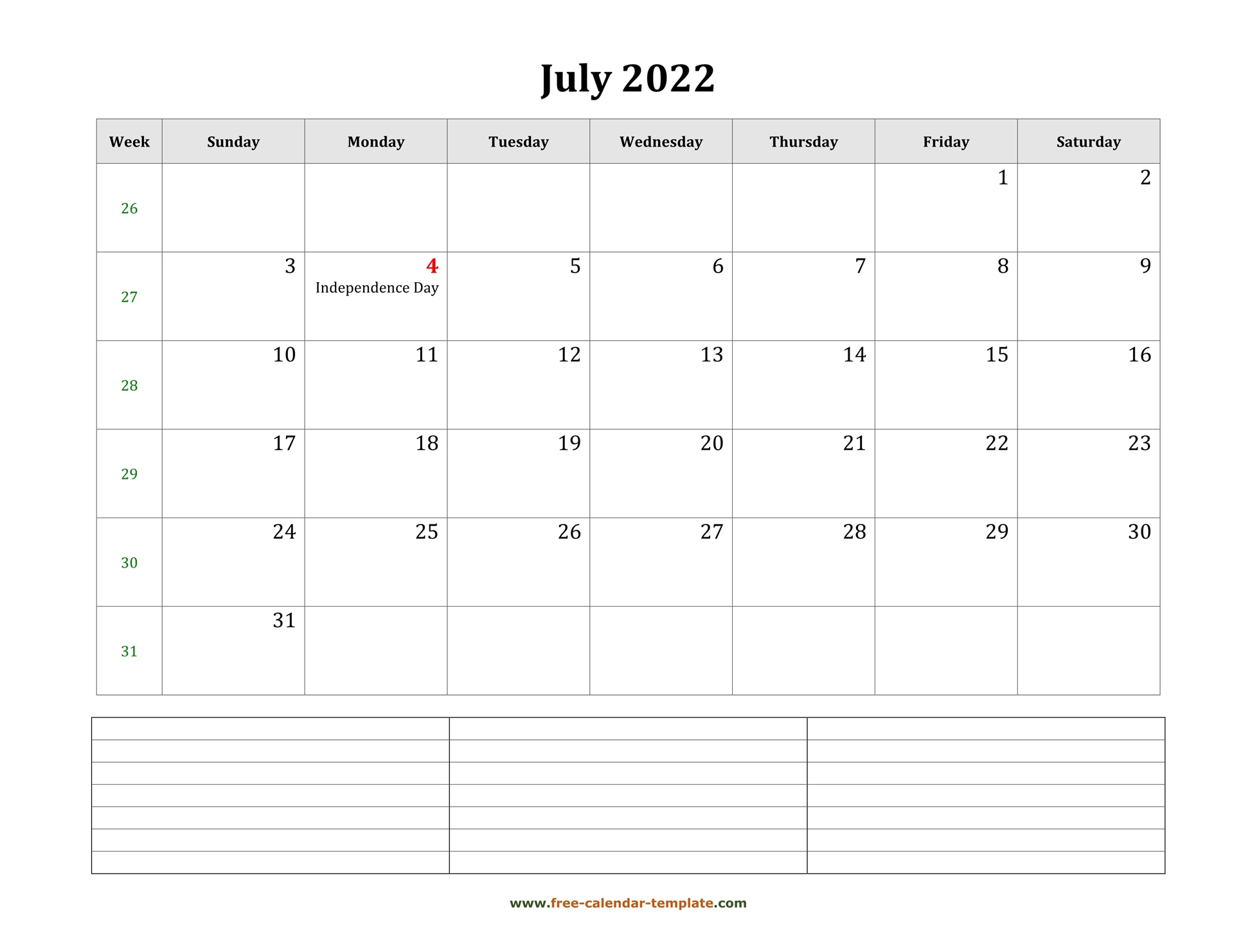 Catch Free Calendar July 2022