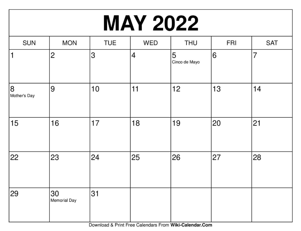 Catch Free Calendar May 2022