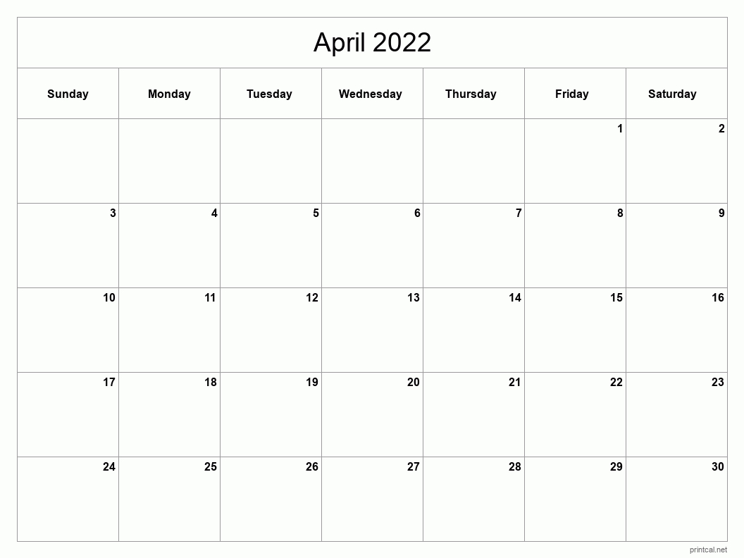 Catch Free Printable Calendar For April 2022