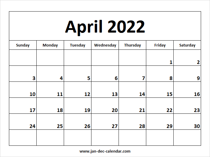 Catch How Many Months To April 2022