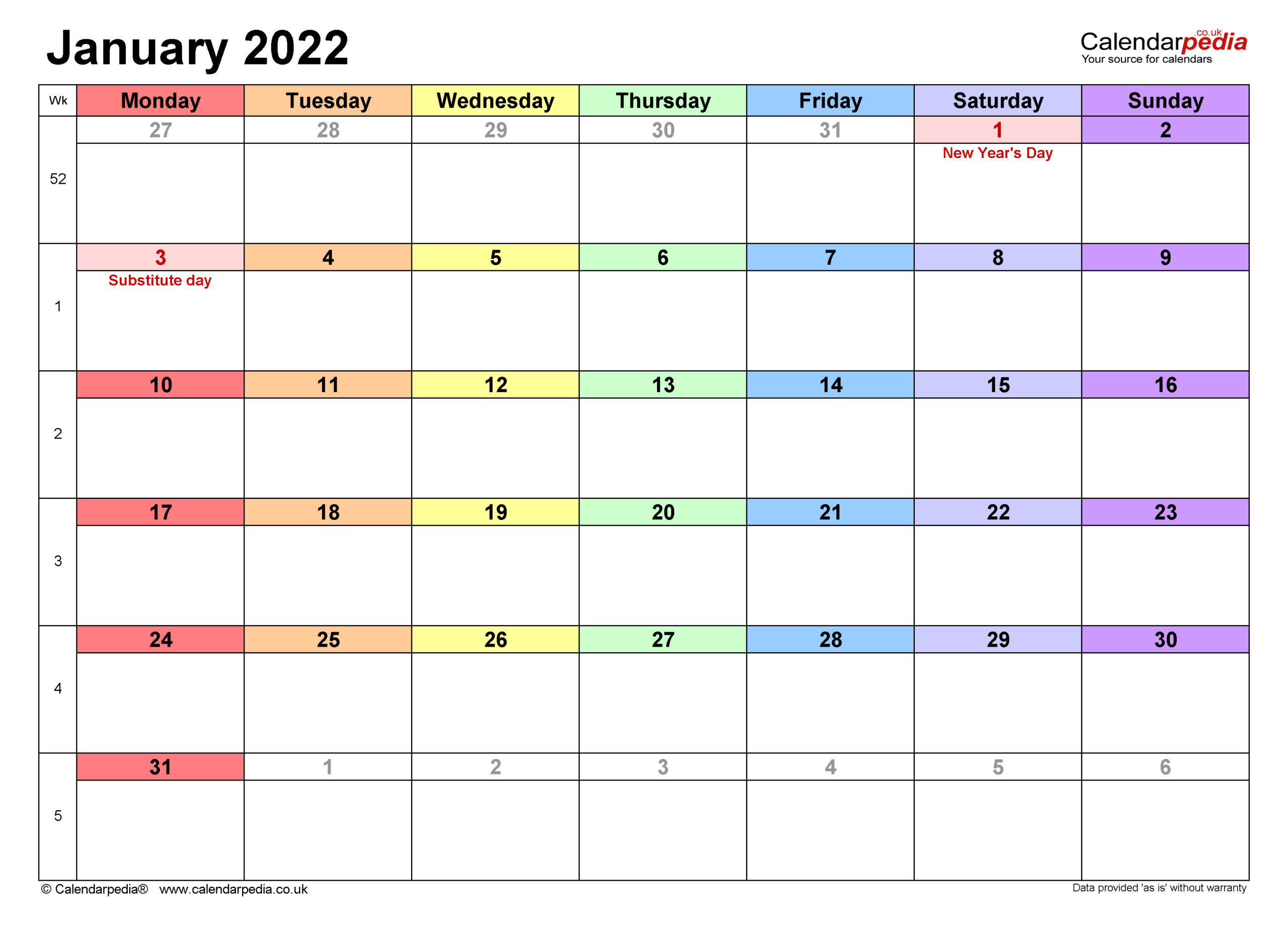 Catch January 2022 Calendar Download