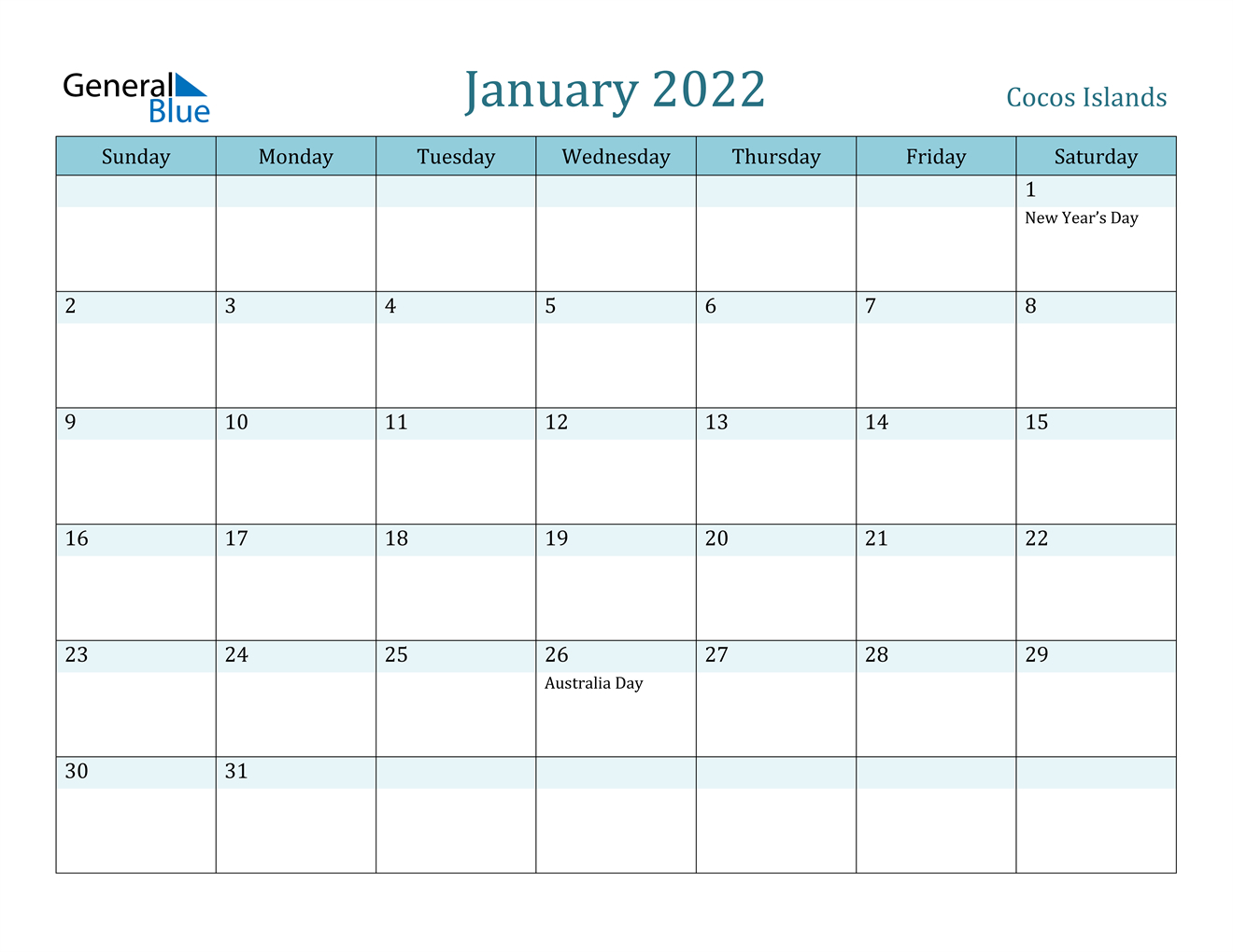 Catch January 2022 Calendar With Us Holidays