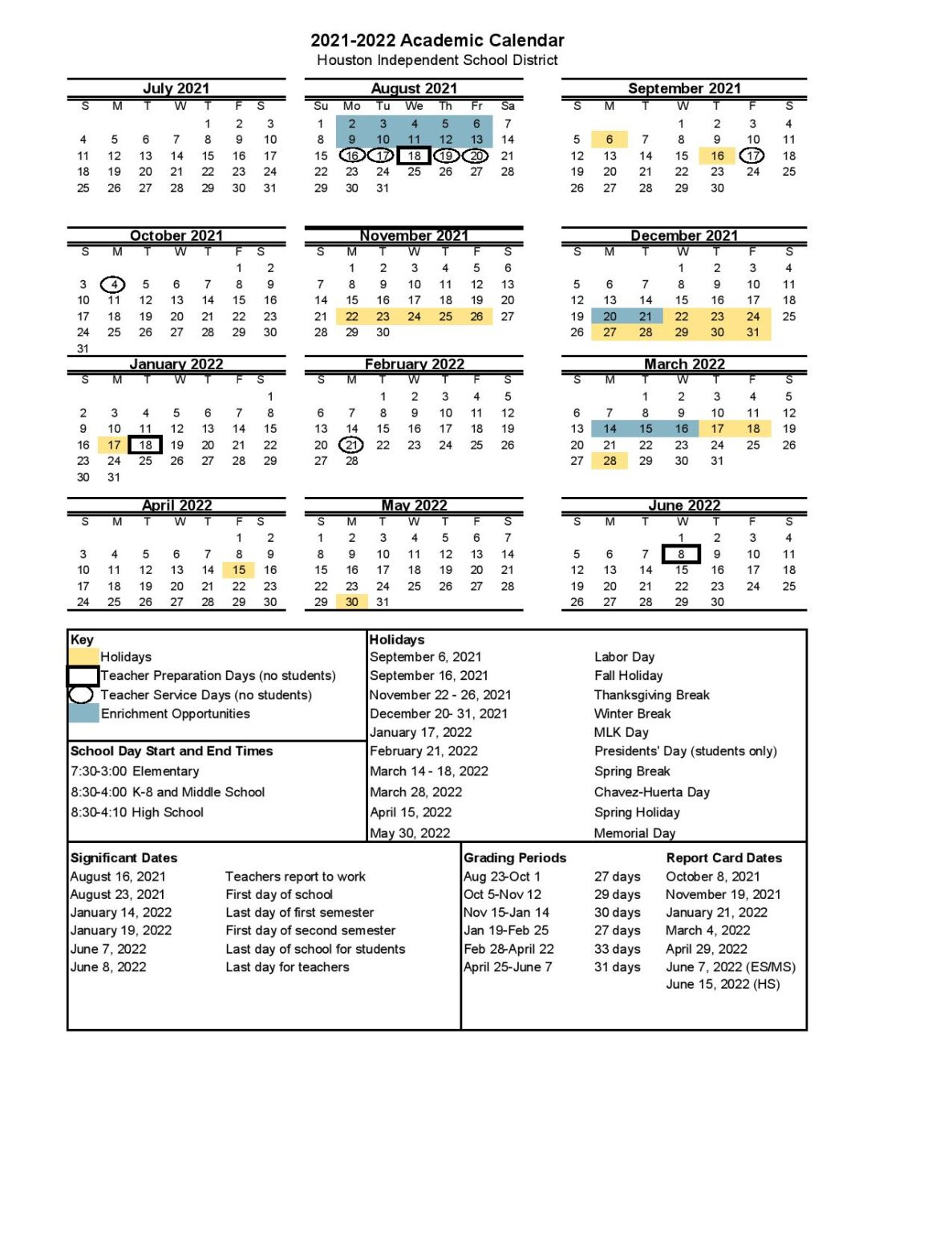Catch January 2022 School Calendar