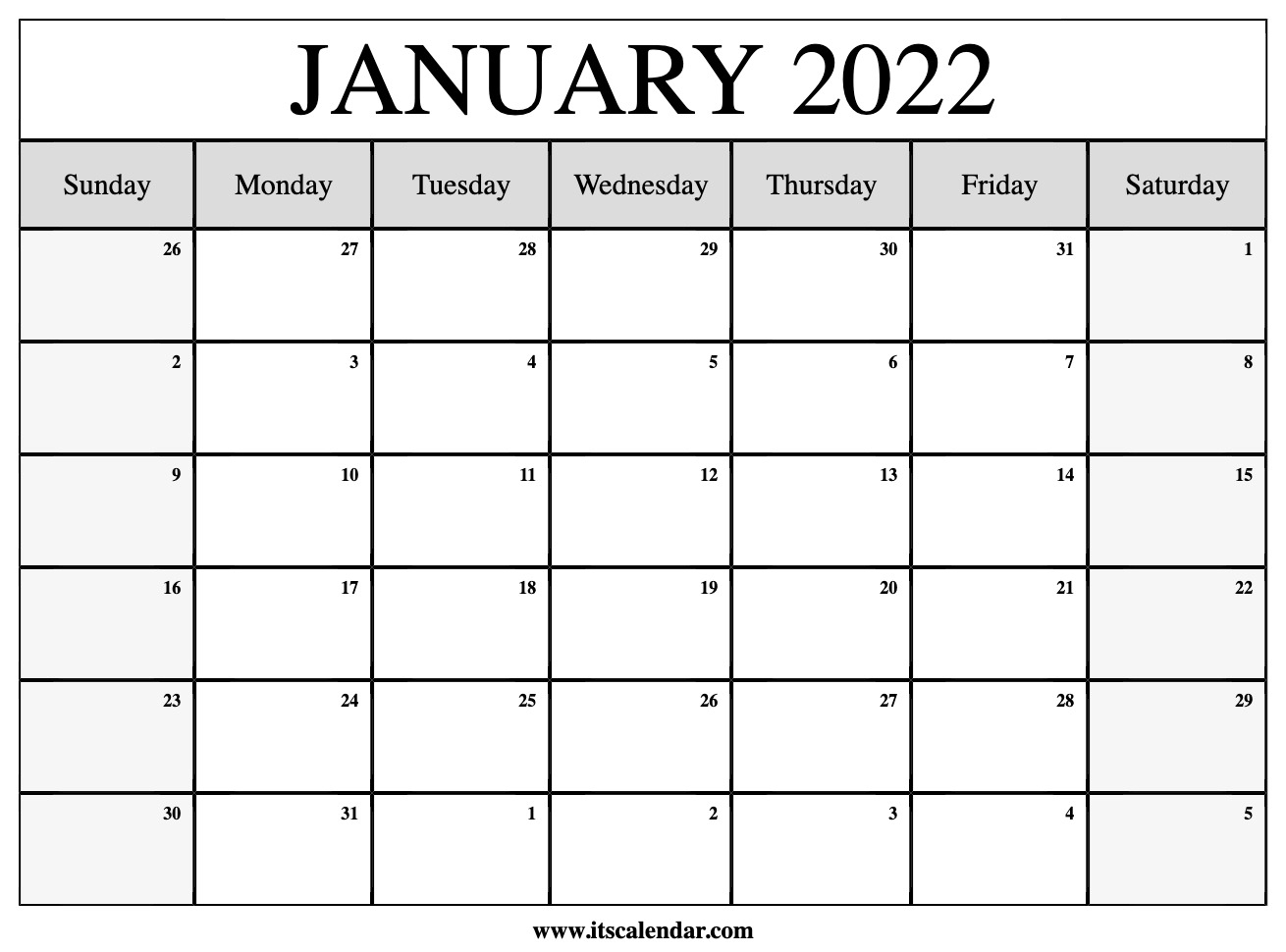 Catch January 2022 Us Calendar