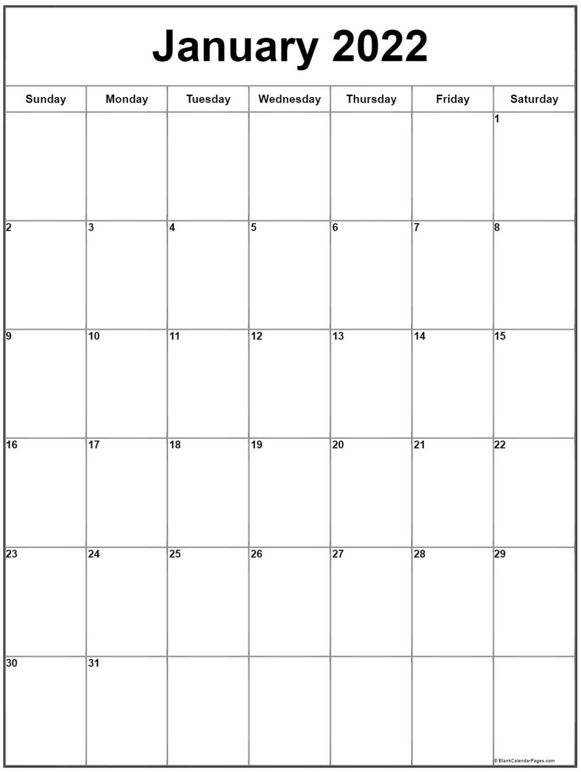 Catch January 2022 Vertical Calendar Printable