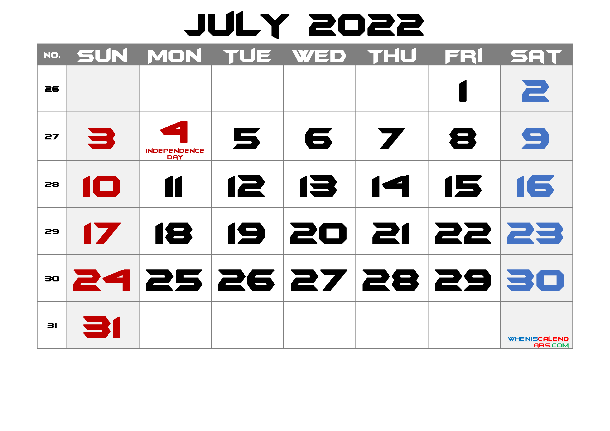 Catch July 2022 Calendar Template