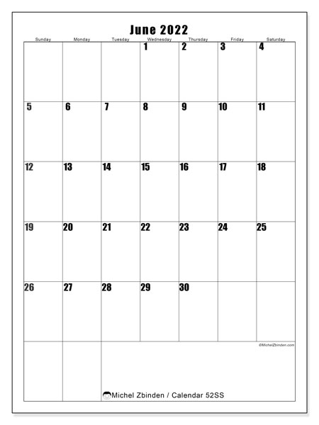 Catch June 2022 Blank Calendar