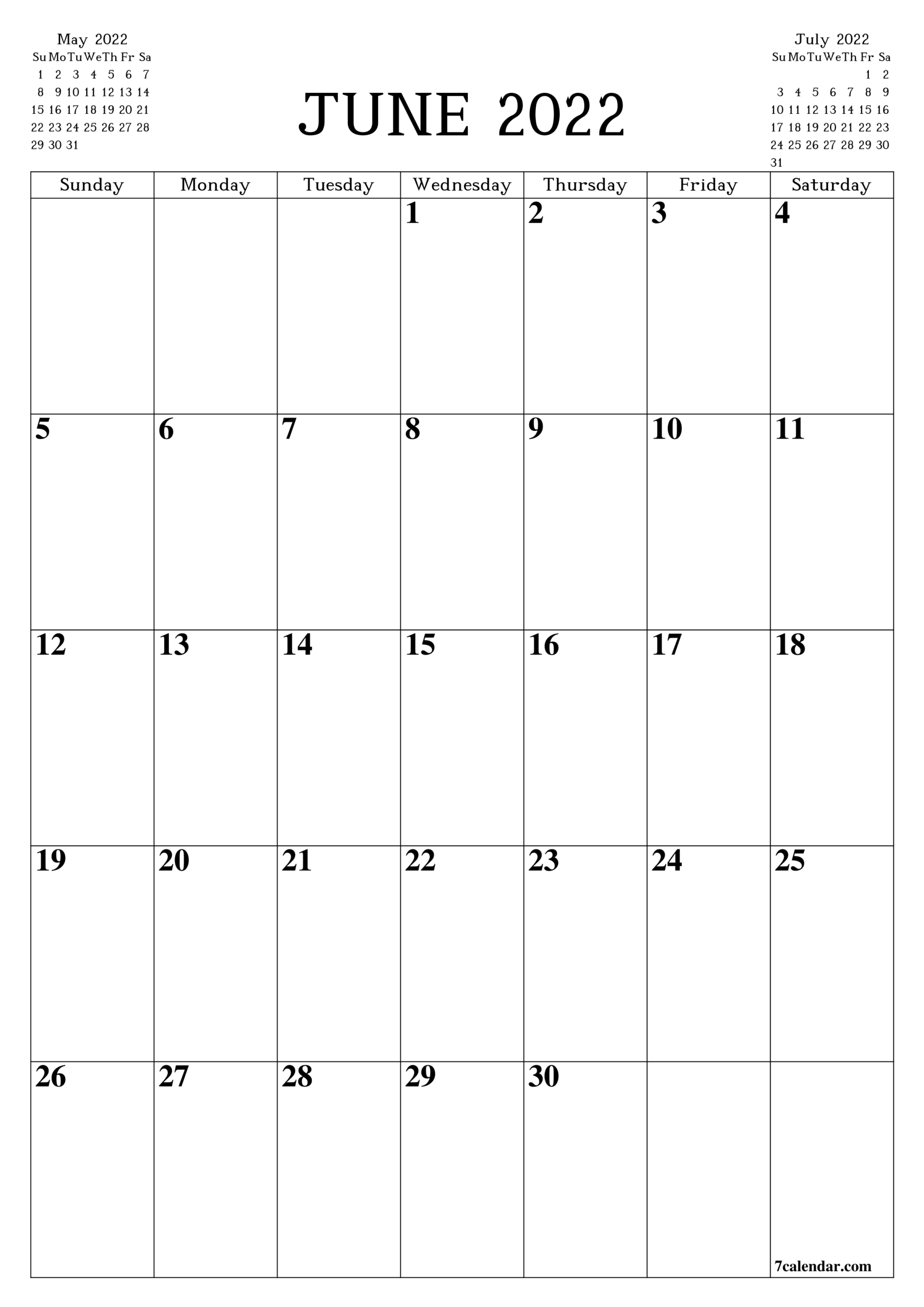 Catch June 2022 Calendar Word