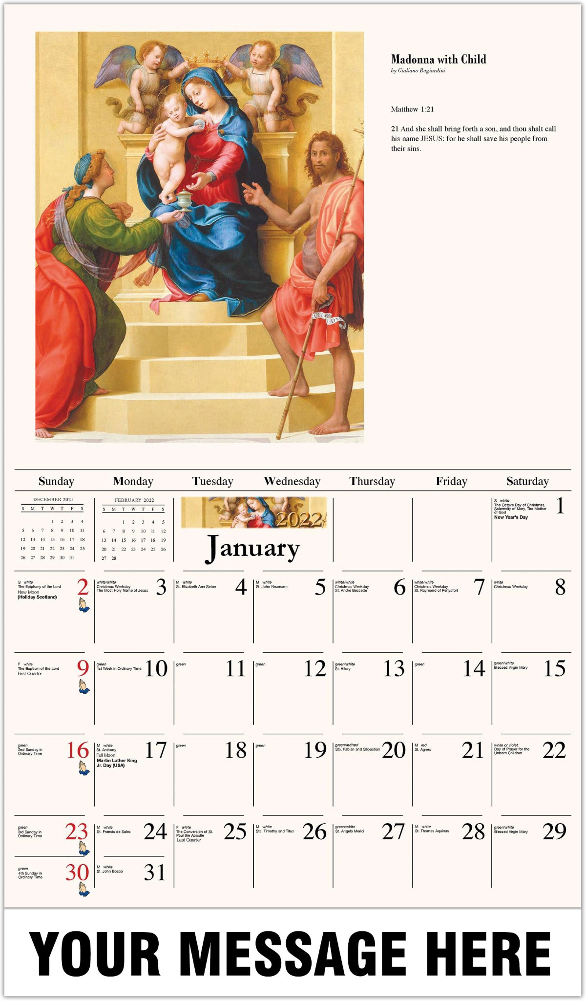 Catch Liturgical Calendar January 2022