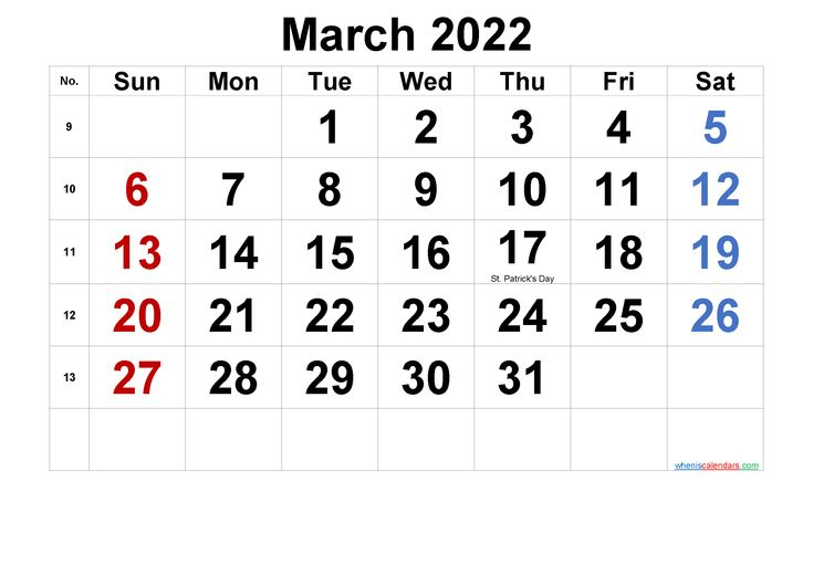 Catch March 13 2022 Calendar