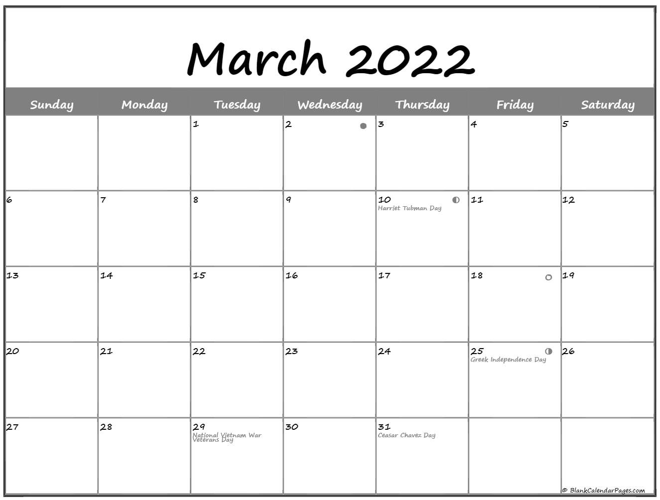 Catch March 2022 Calendar Image