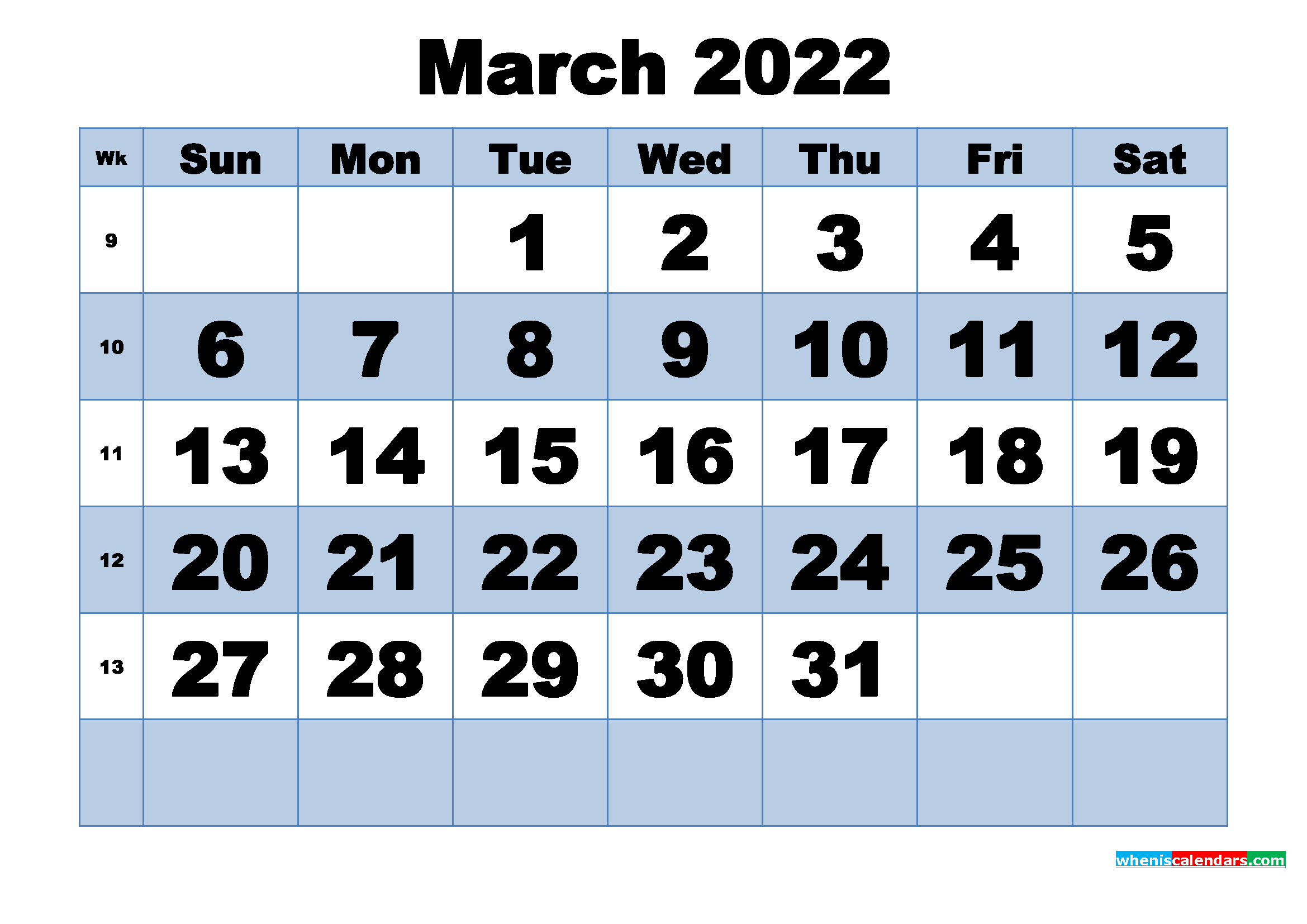 Catch March 2022 Calendar Panchang